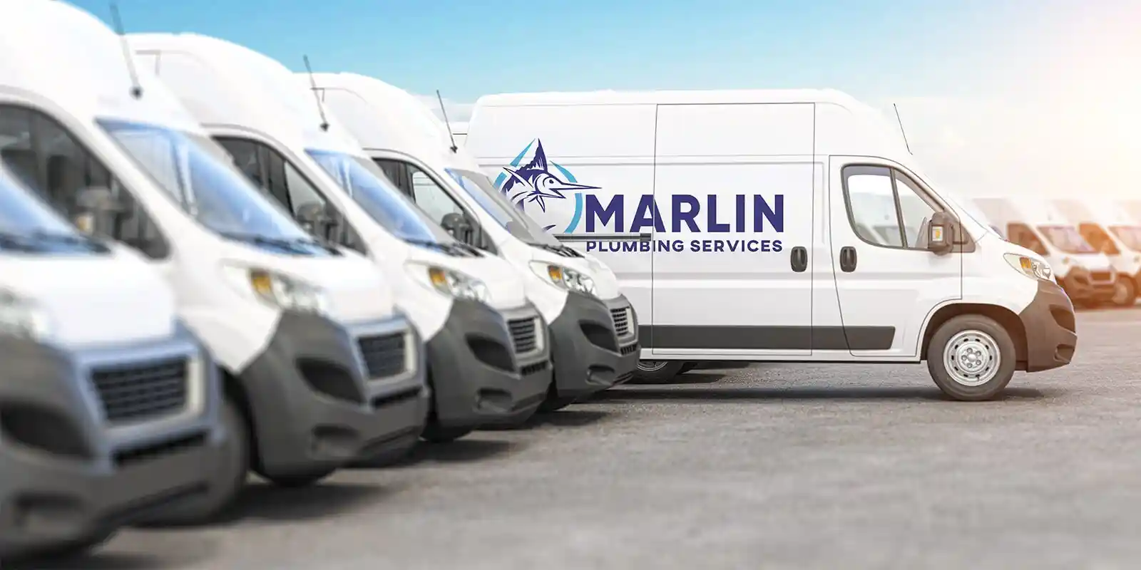 Marlin Plumbing service fleet ready for emergency dispatch