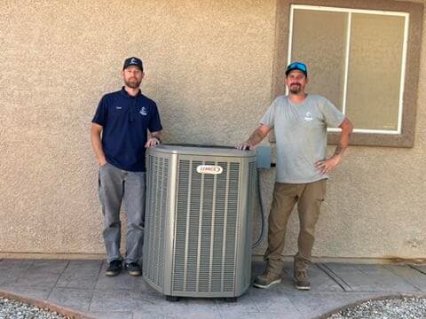 Marlin Plumbing Heating & Air technician installing a new high-efficiency furnace unit in a St. George, Utah home