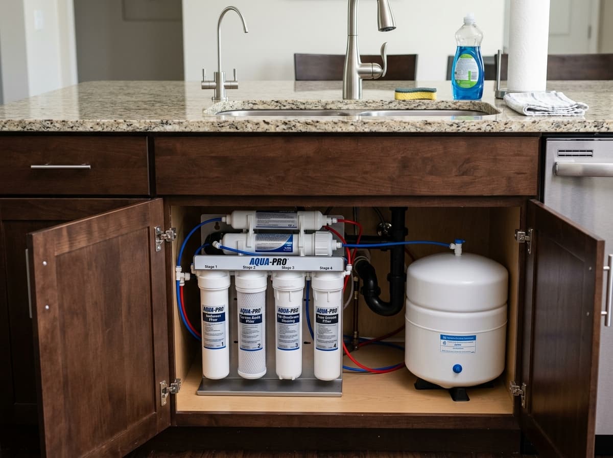 Reverse osmosis water system installed in a St. George, Utah home by Marlin Plumbing